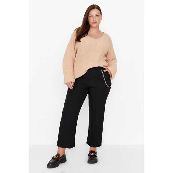 Trendyol Trendyol Curve Black Chain Detailed Woven Trousers