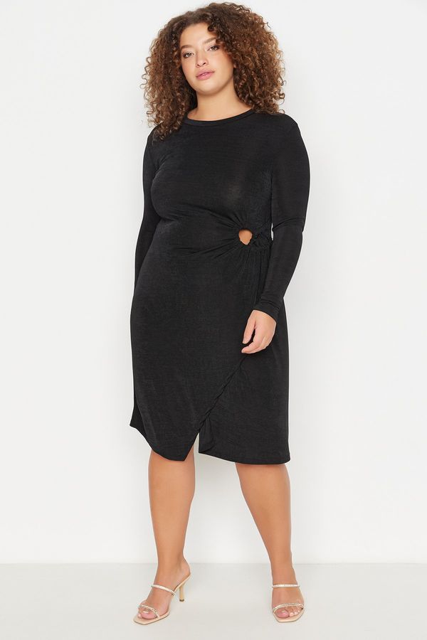 Trendyol Trendyol Curve Black Cut Out Detailed Knitted Dress