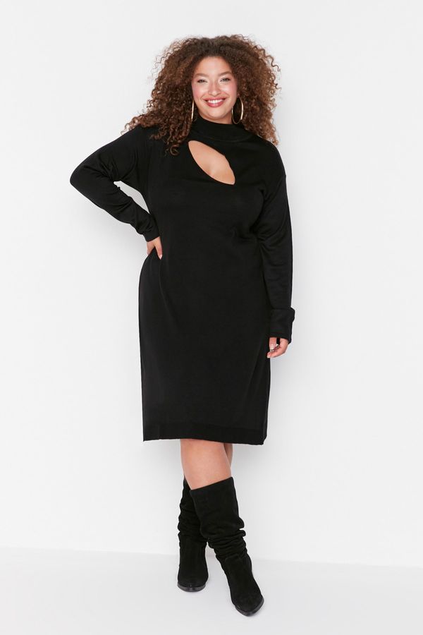 Trendyol Trendyol Curve Black Cut Out Detailed Knitwear Dress