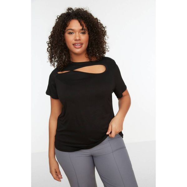 Trendyol Trendyol Curve Black Cutout Detailed Knitted Blouse