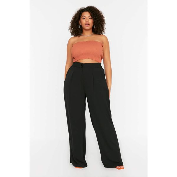 Trendyol Trendyol Curve Black Pleated Woven Trousers