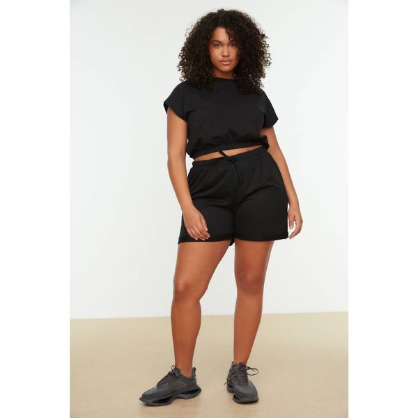 Trendyol Trendyol Curve Black Pocket Detailed Knitted Shorts