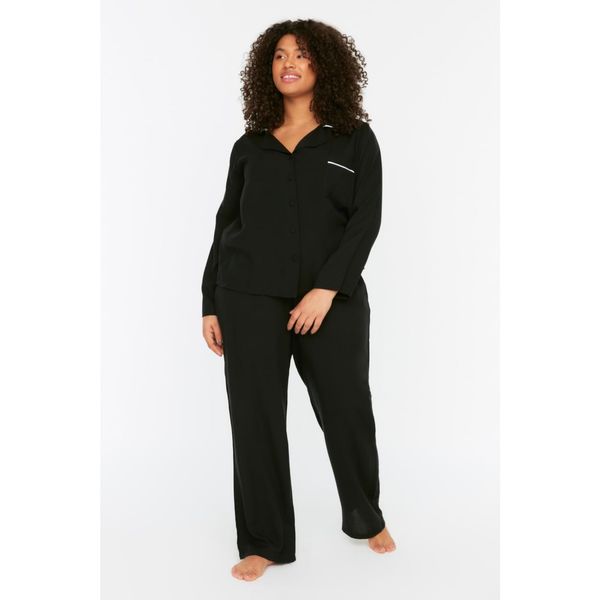 Trendyol Trendyol Curve Black Pocket Detailed Pajamas Set