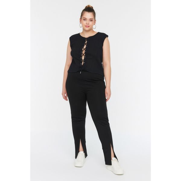 Trendyol Trendyol Curve Black Slit Knitted Trousers