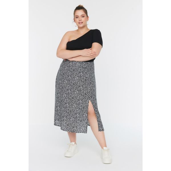 Trendyol Trendyol Curve Black Slit Woven Skirt