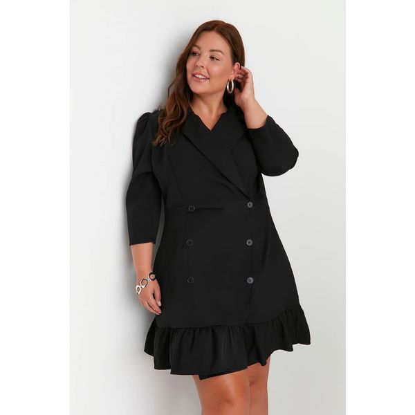 Trendyol Trendyol Curve Black Woven Jacket Dress