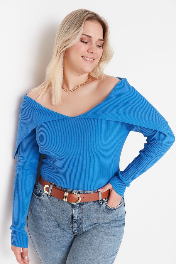 Trendyol Trendyol Curve Blue Knitwear Sweater