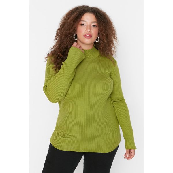 Trendyol Trendyol Curve Green Half Turtleneck Thin Knitwear Sweater