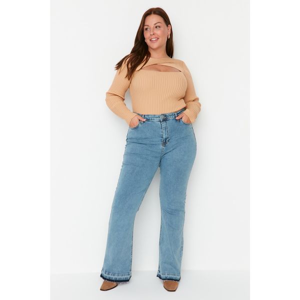 Trendyol Trendyol Curve Light Blue High Waist Flare Fit Jeans