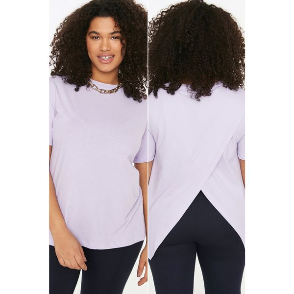 Trendyol Trendyol Curve Lilac Back Detailed Knitted T-shirt