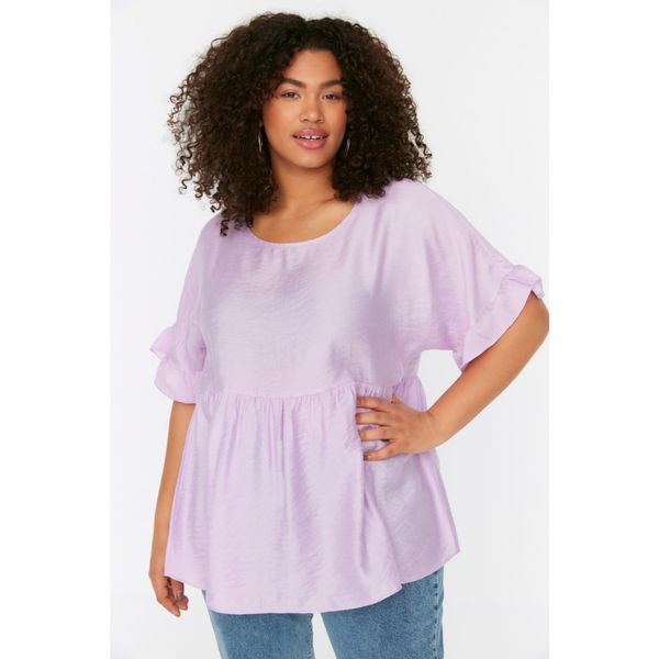 Trendyol Trendyol Curve Lilac Ruffle Woven Blouse