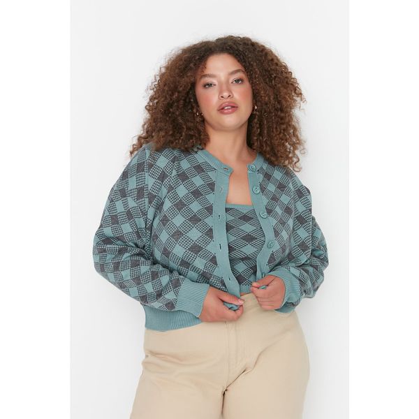 Trendyol Trendyol Curve Mint 2 Piece Set Knitwear Cardigan