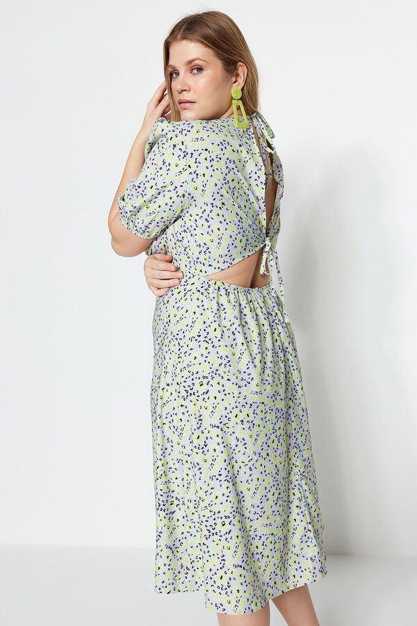 Trendyol Trendyol Curve Multicolor Floral Pattern Woven Dress