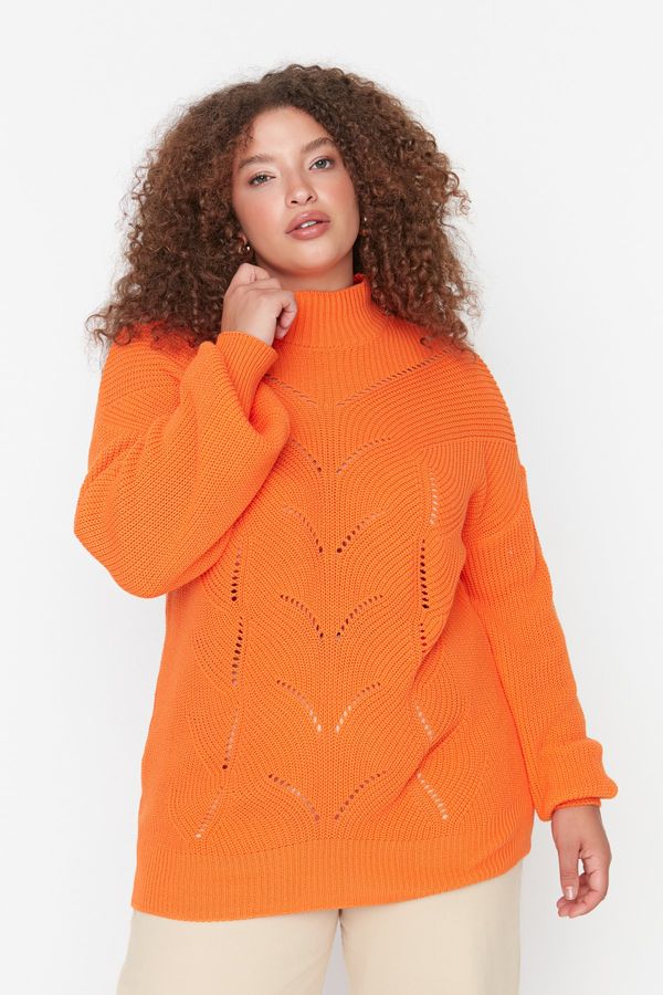Trendyol Trendyol Curve Orange Balloon Sleeve Knitwear Sweater