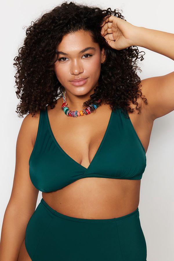 Trendyol Trendyol Curve Plus Size Bikini Top - Green