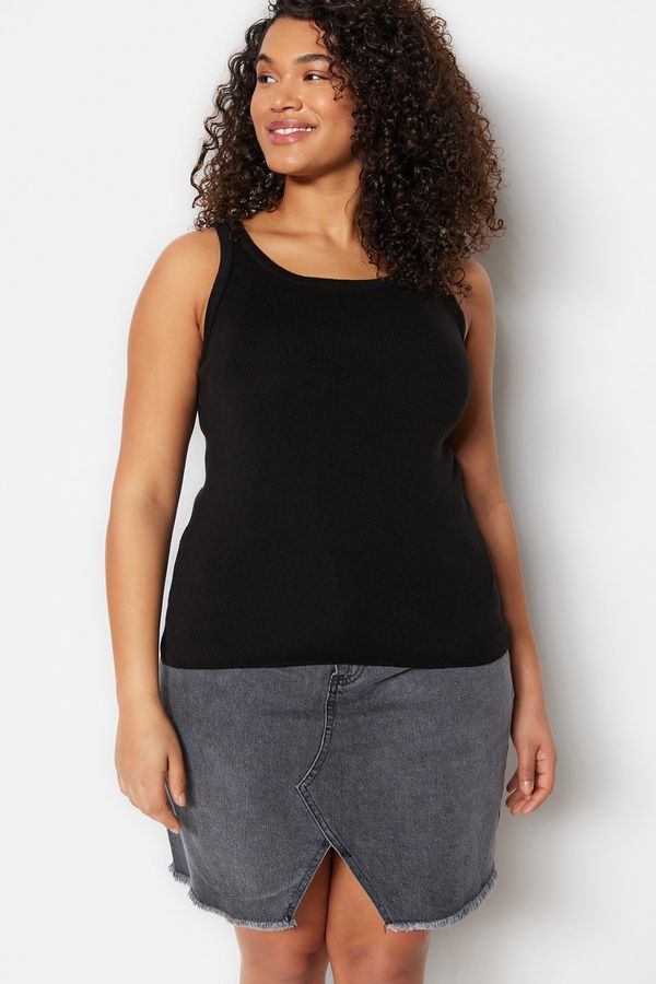 Trendyol Trendyol Curve Plus Size Blouse - Black - Fitted