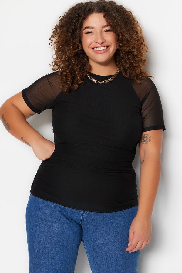 Trendyol Trendyol Curve Plus Size Blouse - Black - Fitted