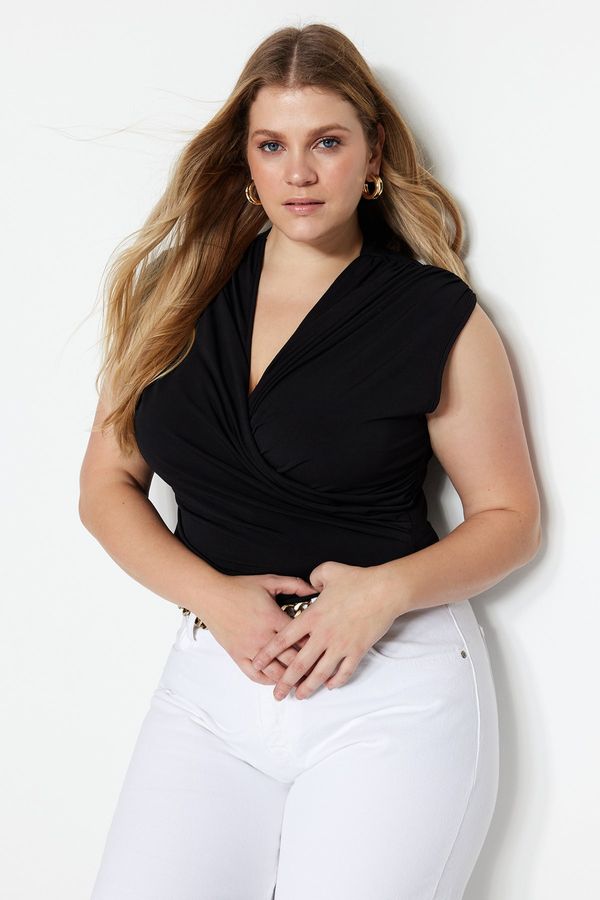 Trendyol Trendyol Curve Plus Size Blouse - Black - Fitted
