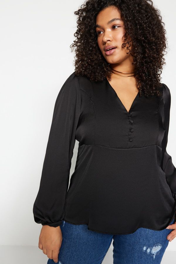 Trendyol Trendyol Curve Plus Size Blouse - Black - Regular fit