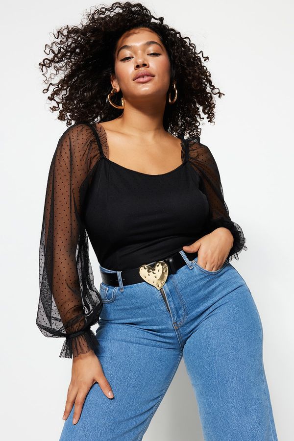 Trendyol Trendyol Curve Plus Size Blouse - Black - Regular fit