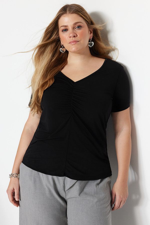 Trendyol Trendyol Curve Plus Size Blouse - Black - Regular fit