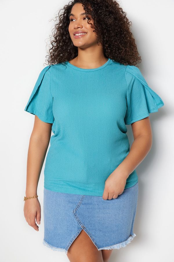 Trendyol Trendyol Curve Plus Size Blouse - Green - Regular fit