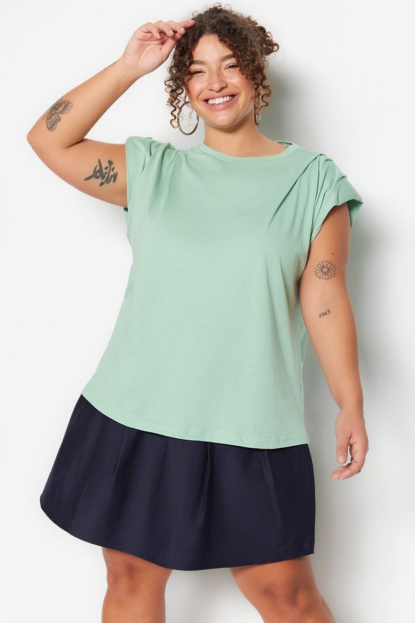 Trendyol Trendyol Curve Plus Size Blouse - Green - Relaxed fit