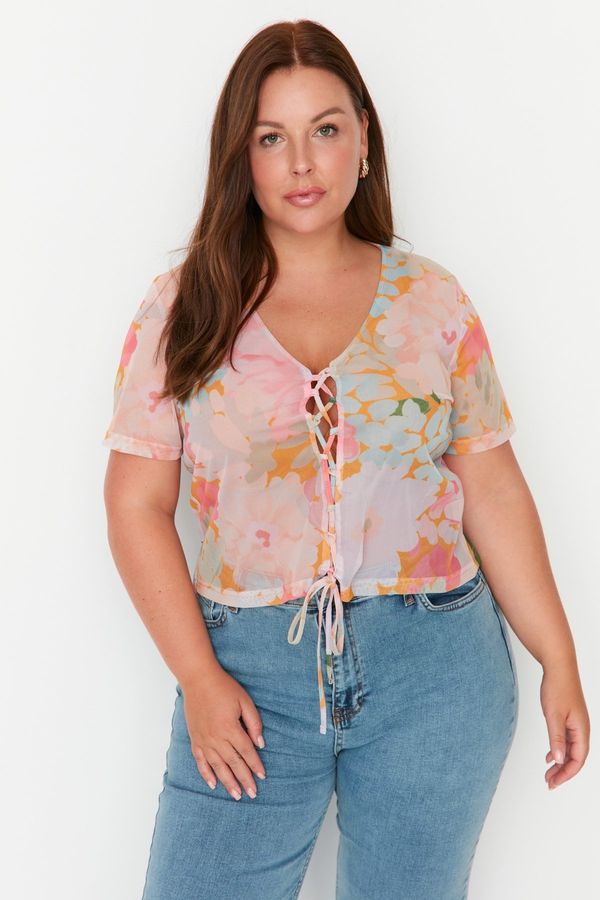 Trendyol Trendyol Curve Plus Size Blouse - Multi-color - Regular fit