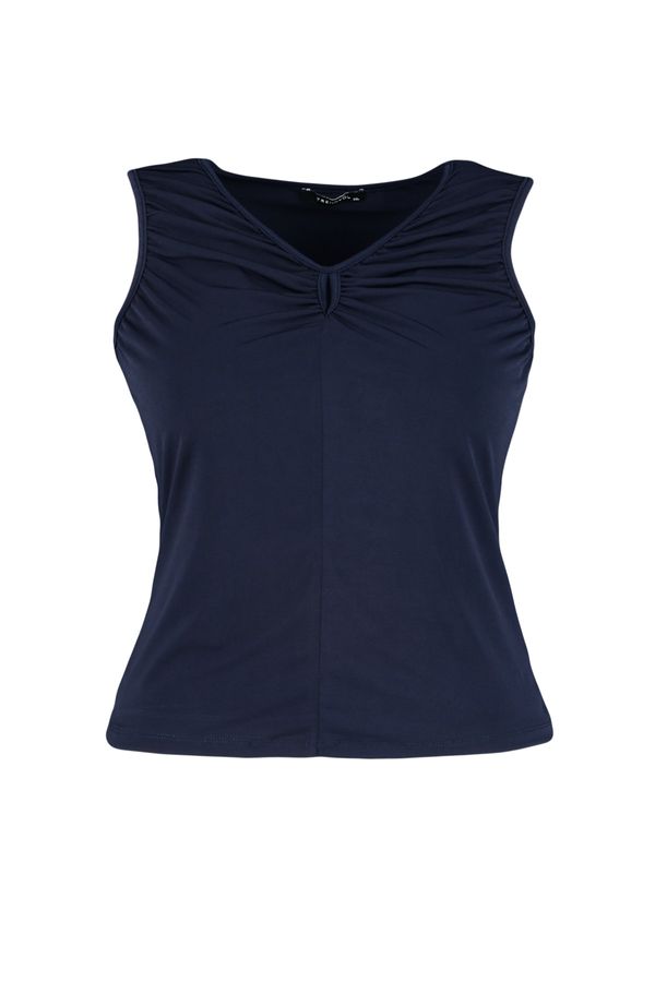 Trendyol Trendyol Curve Plus Size Blouse - Navy blue - Fitted
