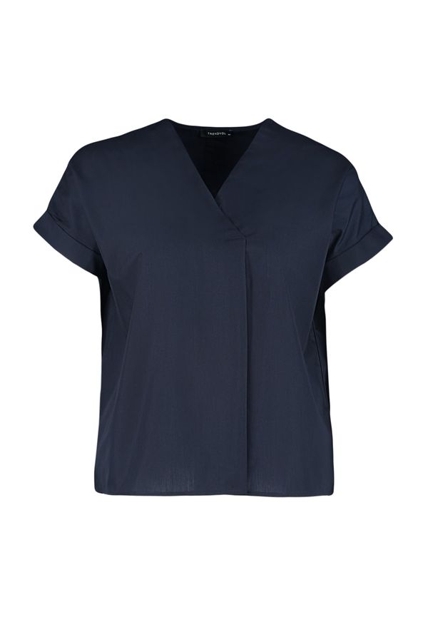 Trendyol Trendyol Curve Plus Size Blouse - Navy blue - Relaxed fit