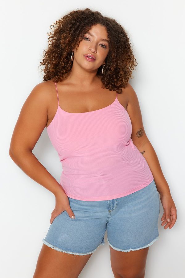 Trendyol Trendyol Curve Plus Size Blouse - Pink - Fitted