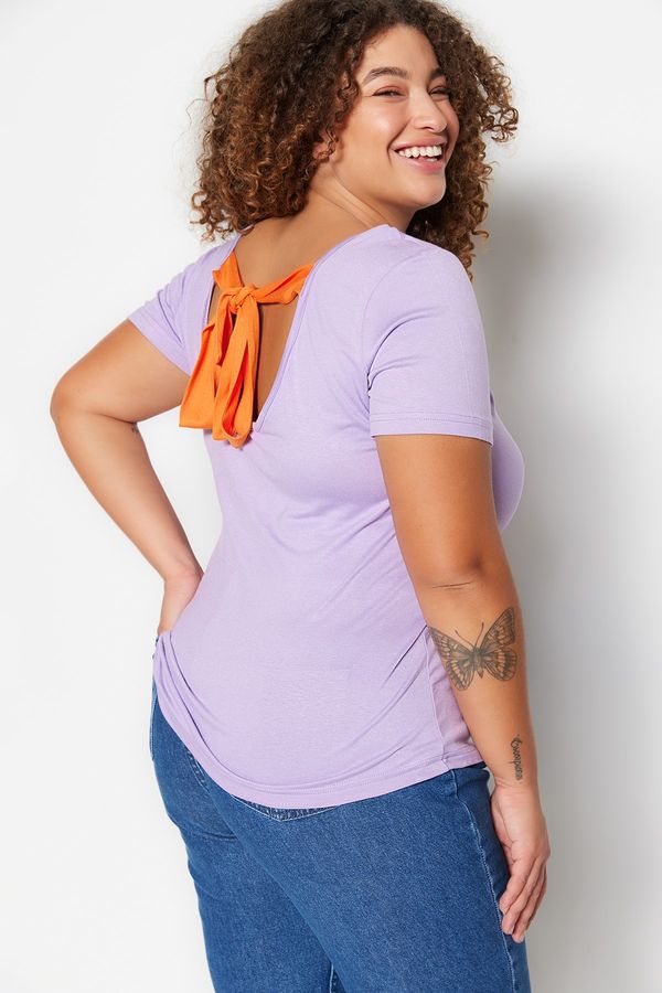 Trendyol Trendyol Curve Plus Size Blouse - Purple - Fitted