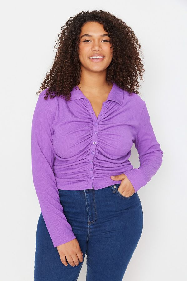 Trendyol Trendyol Curve Plus Size Blouse - Purple - Relaxed fit