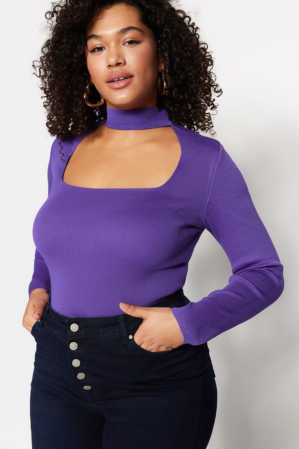 Trendyol Trendyol Curve Plus Size Blouse - Purple - Slim fit