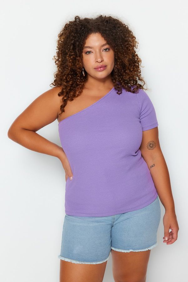 Trendyol Trendyol Curve Plus Size Blouse - Purple - Slim fit
