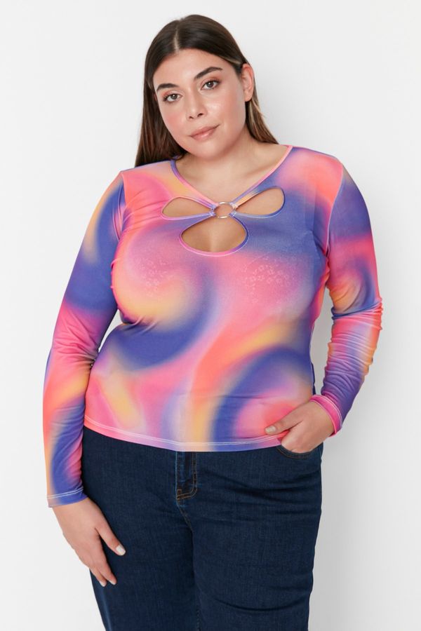 Trendyol Trendyol Curve Plus Size Blouse - Purple - Slim fit