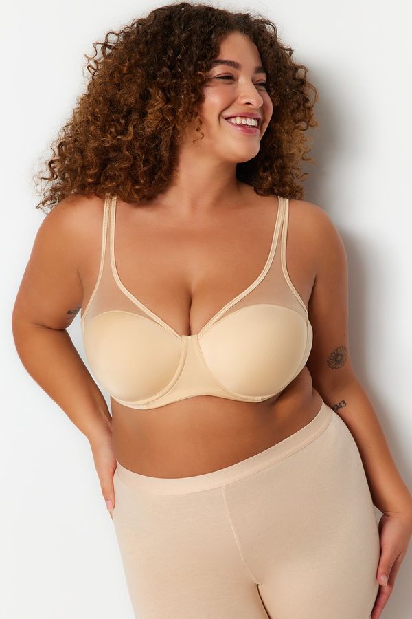 Trendyol Trendyol Curve Plus Size Bra - Beige - Plain