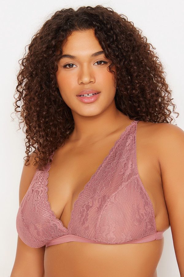 Trendyol Trendyol Curve Plus Size Bra - Brown