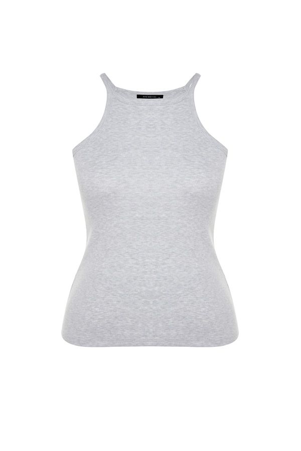 Trendyol Trendyol Curve Plus Size Camisole - Gray - Fitted