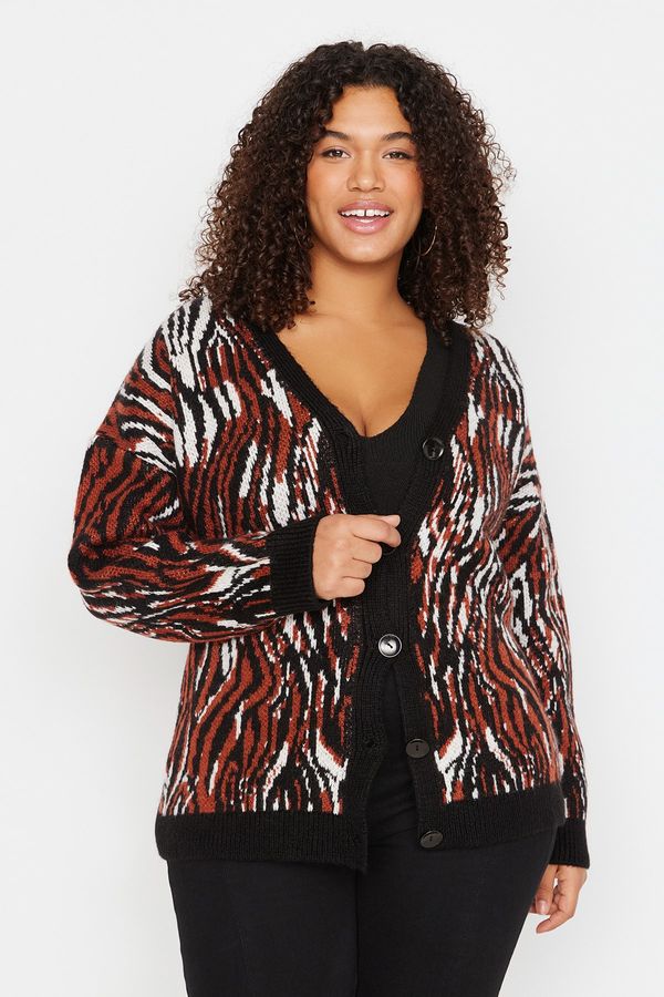 Trendyol Trendyol Curve Plus Size Cardigan - Multi-color - Relaxed