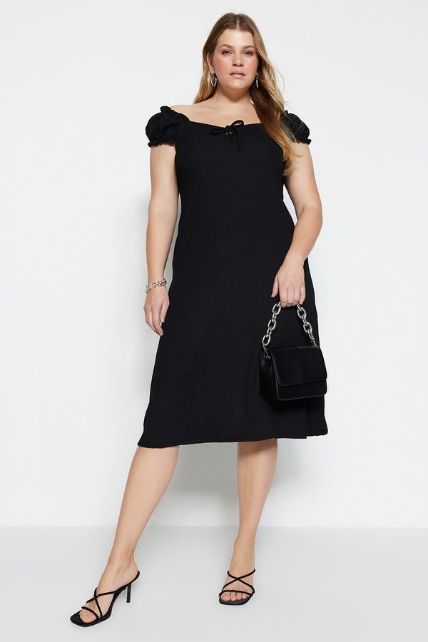 Trendyol Trendyol Curve Plus Size Dress - Black - A-line