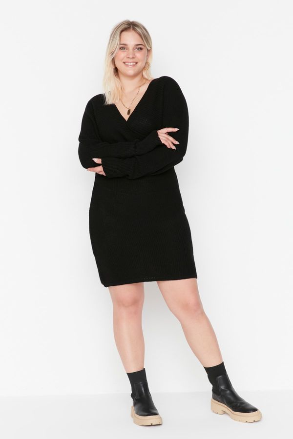 Trendyol Trendyol Curve Plus Size Dress - Black - Double-breasted