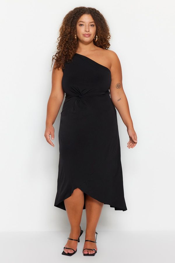 Trendyol Trendyol Curve Plus Size Dress - Black - Double-breasted