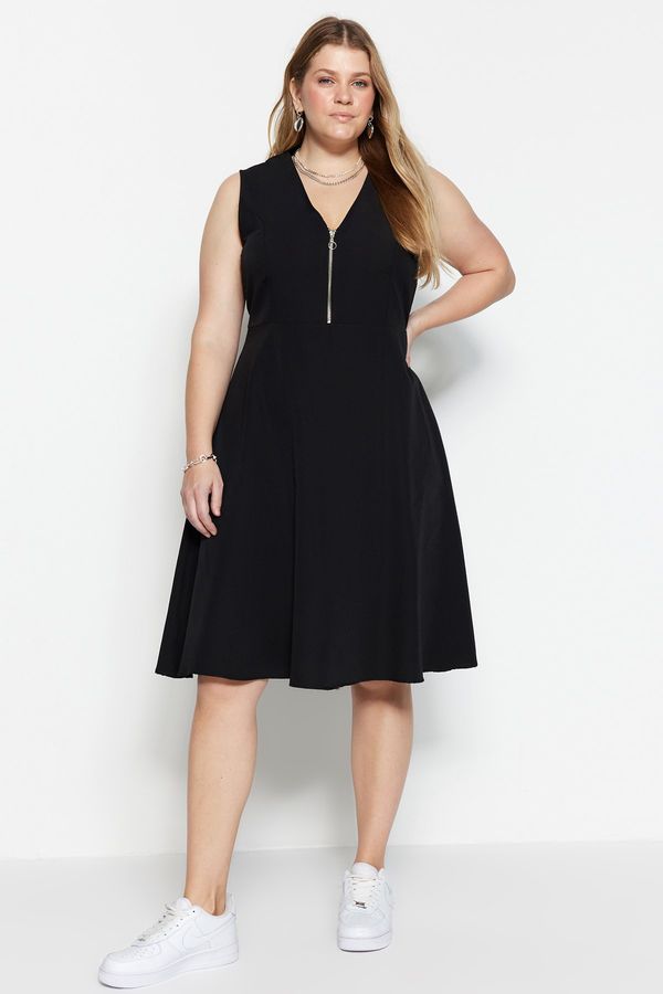 Trendyol Trendyol Curve Plus Size Dress - Black - Skater