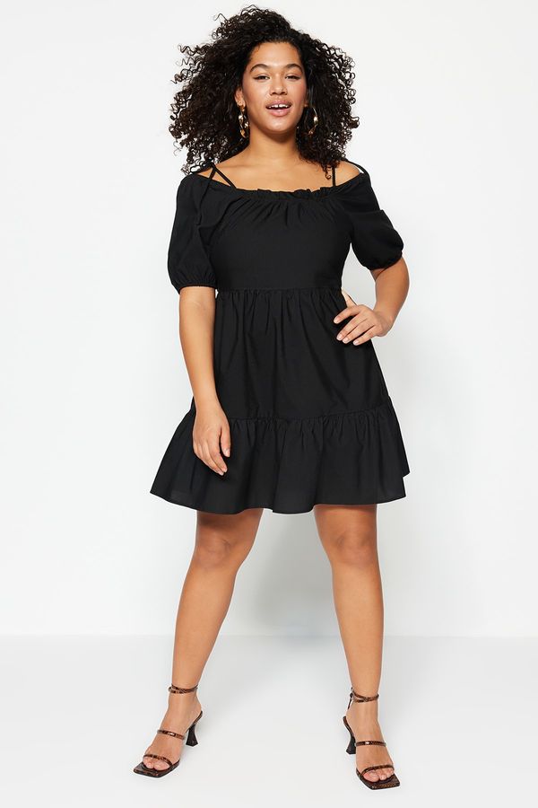 Trendyol Trendyol Curve Plus Size Dress - Black - Skater