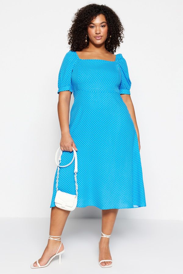 Trendyol Trendyol Curve Plus Size Dress - Blue - A-line