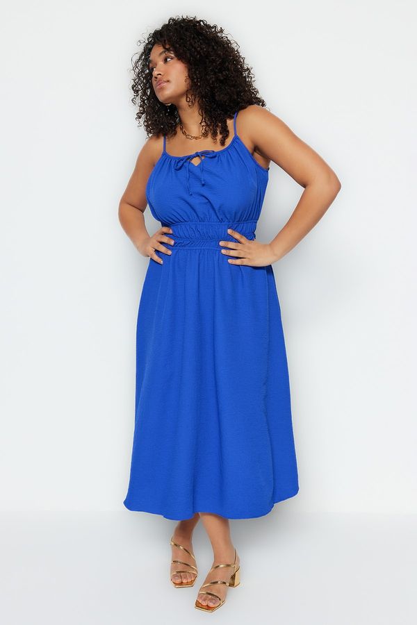 Trendyol Trendyol Curve Plus Size Dress - Blue - Skater