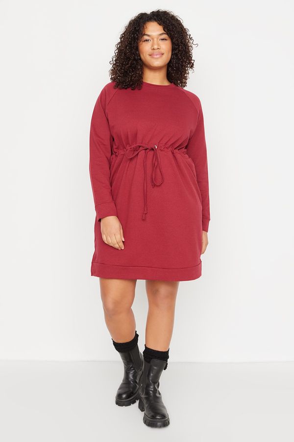 Trendyol Trendyol Curve Plus Size Dress - Burgundy - Basic