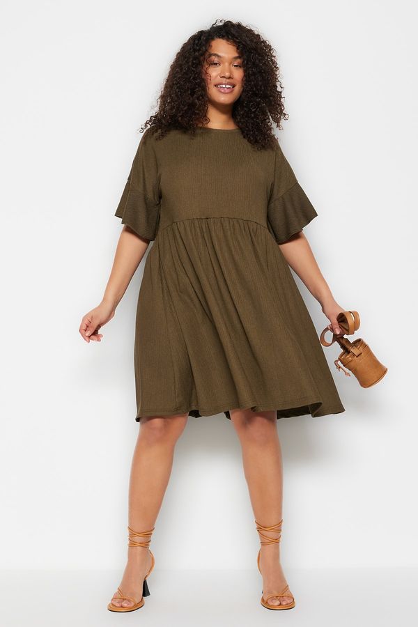 Trendyol Trendyol Curve Plus Size Dress - Green - A-line