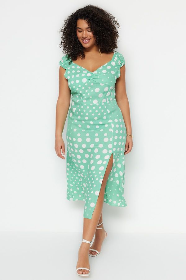 Trendyol Trendyol Curve Plus Size Dress - Green - A-line